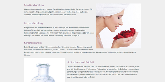 Webseite Kosmetikstudio