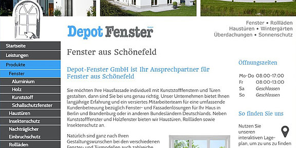 Webseite Fensterbauer